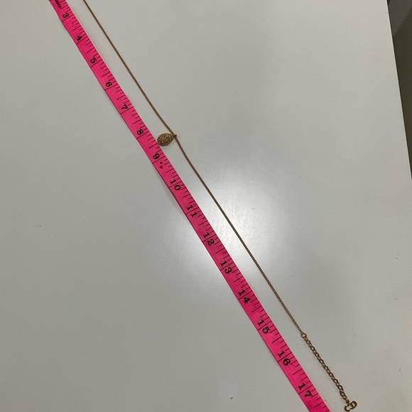 VINTAGE CHRISTIAN DIOR GOLD TONED PAVE TEARDROP PENDANT NECKLACE - Picture 5 of 7